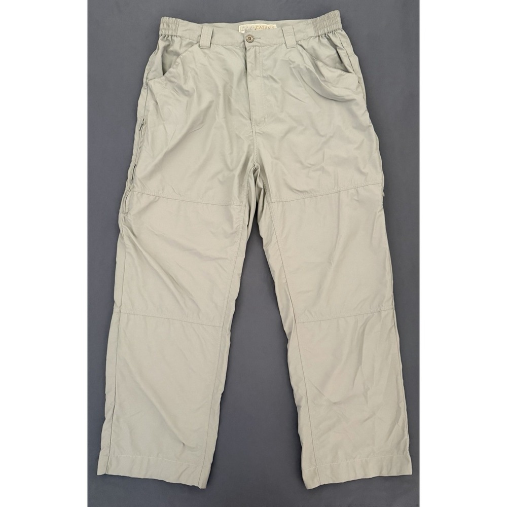 Cabela's Casuals Pants Men's Size Large Khaki Lightweight Hiking UPF 50 Outdoors